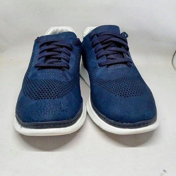 Vionic Size 6 Joey Nubuck Casual Sneakers-Navy-100% Leather-Comfort-Support - Picture 2 of 8